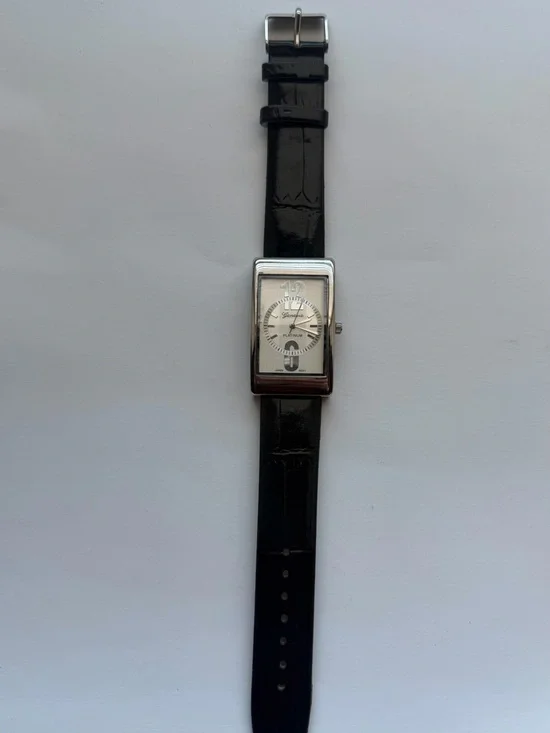 Geneva Platinum 6795 Diving Watch Large Rectangular Case  with Black Strap - Picture 2 of 3